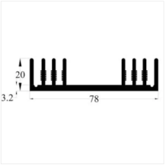 10AS Alüminyum Soğutucu - 78mm x 20mm x 50mm