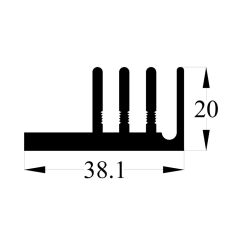 10ASY Alüminyum Soğutucu - 50mm x 20mm x 38mm - Delikli