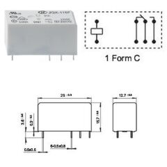 Hongfa HF115F 012-1ZS3B(335) 12V 16A 1C 8 Pin Minyatür Pcb Güç Rölesi - 5 Adet