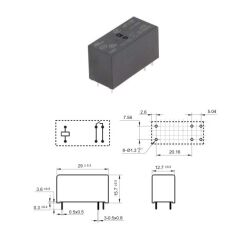 Hongfa HF115F 012-1HS3AF(310) 12V 16A 1C 6 Pin Minyatür Pcb Güç Rölesi - 5 Adet